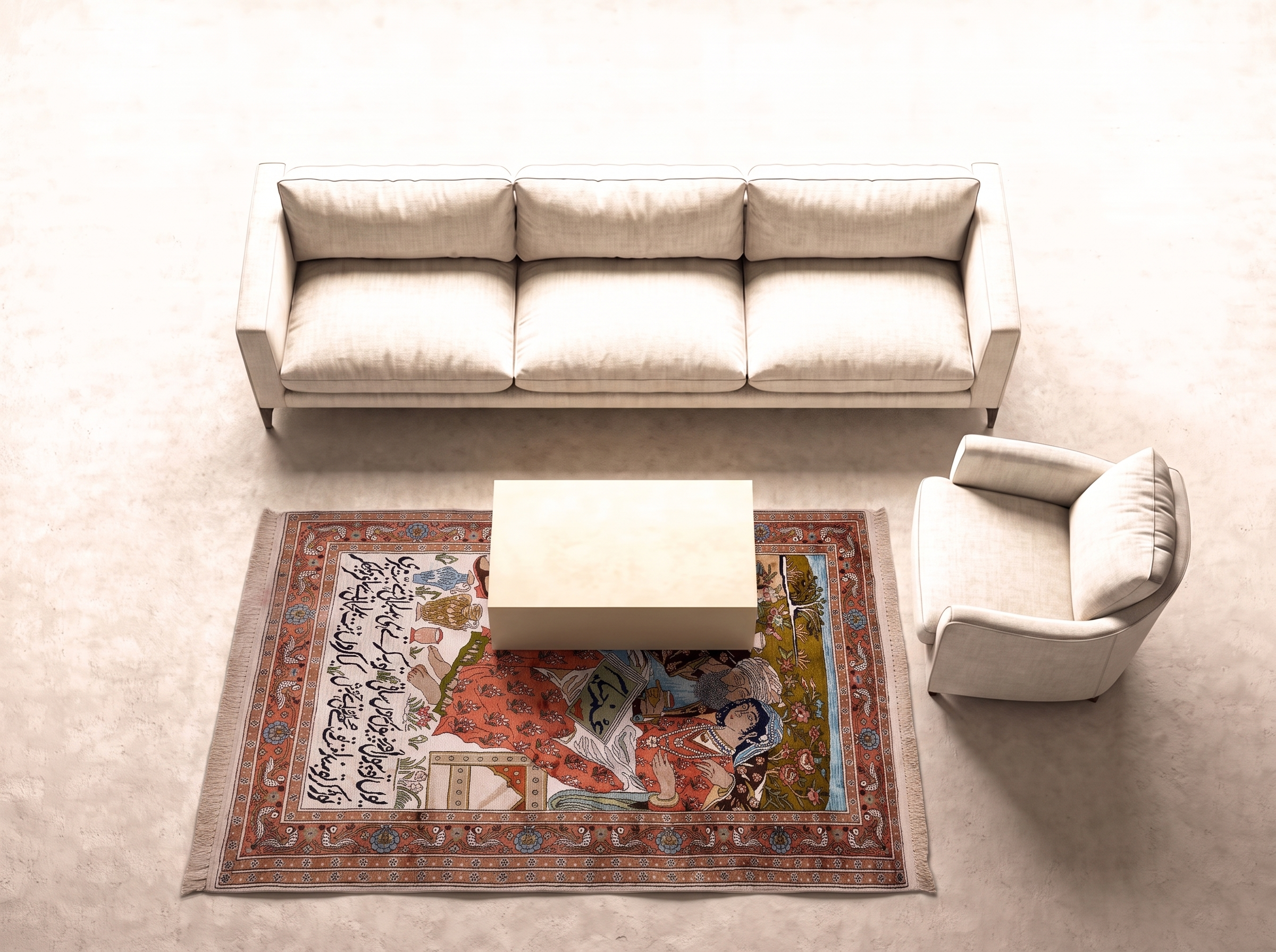 Kashmir silke 189x119 cm i vardagsrum