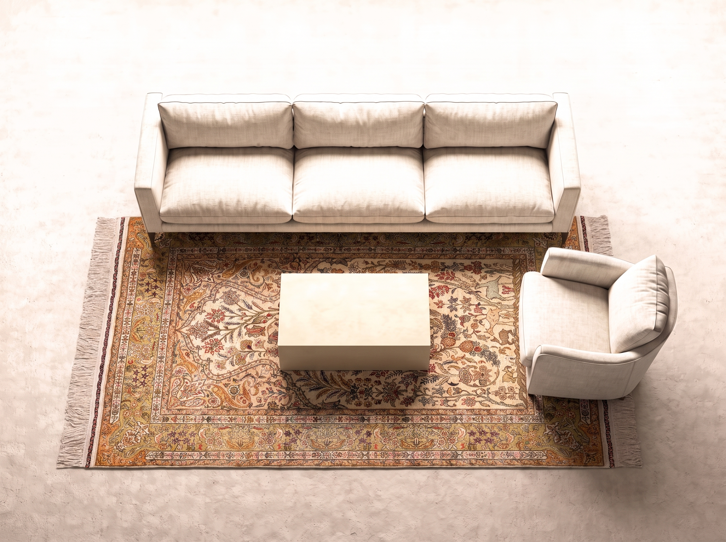 Hereke silke (Semiantik) 160x101 cm i vardagsrum