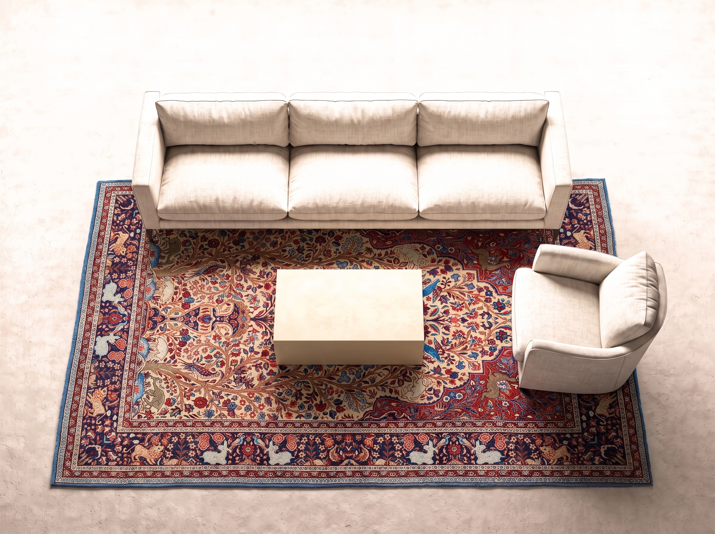 Kashan (Semiantik) 209x130 cm i vardagsrum