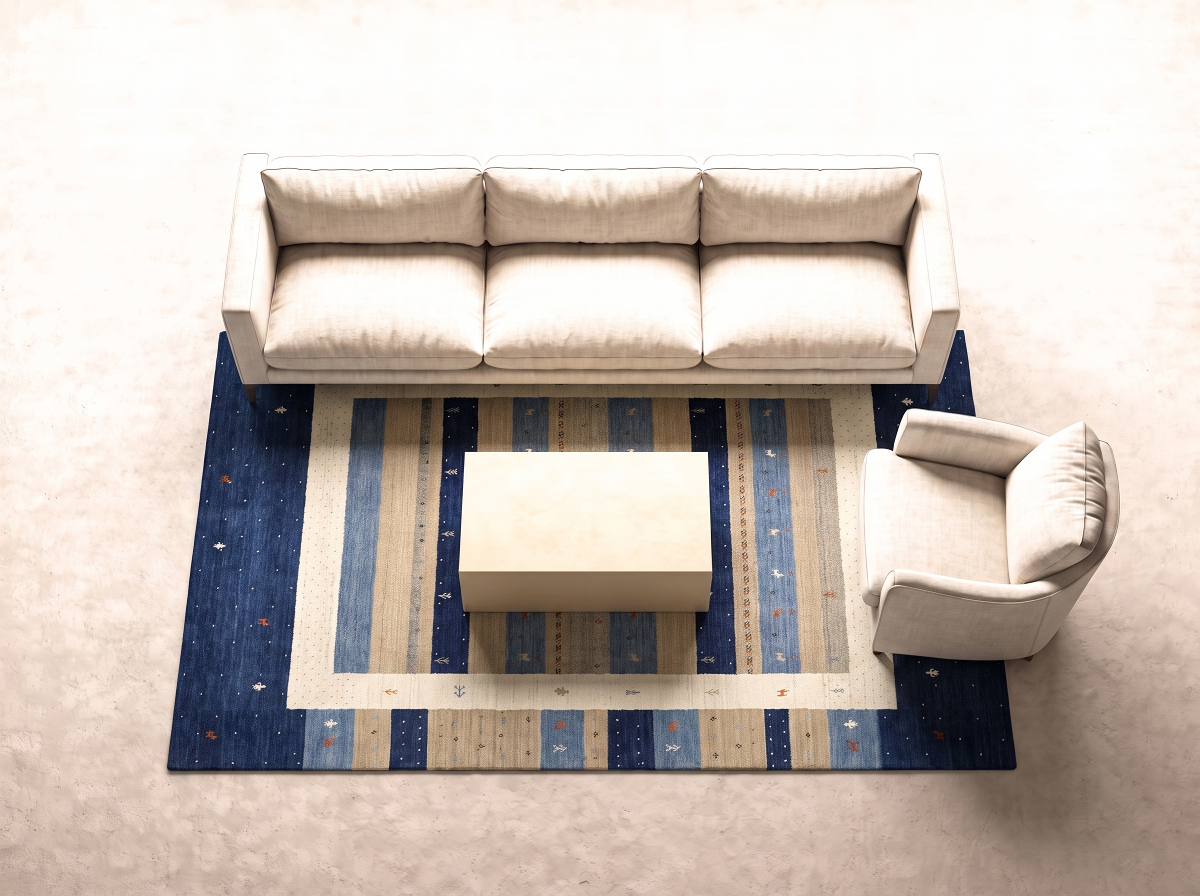 Indo Loribaft 246x170 cm i vardagsrum