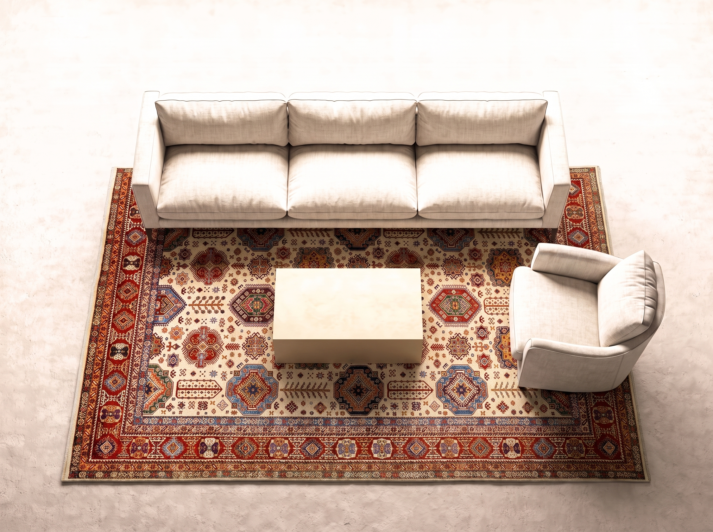 Kazak 410x321 cm i vardagsrum