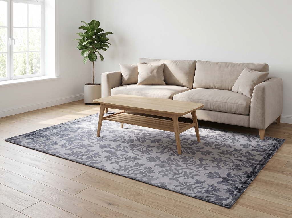 Miljöbild: Damask (lilja blå) 300x200 cm