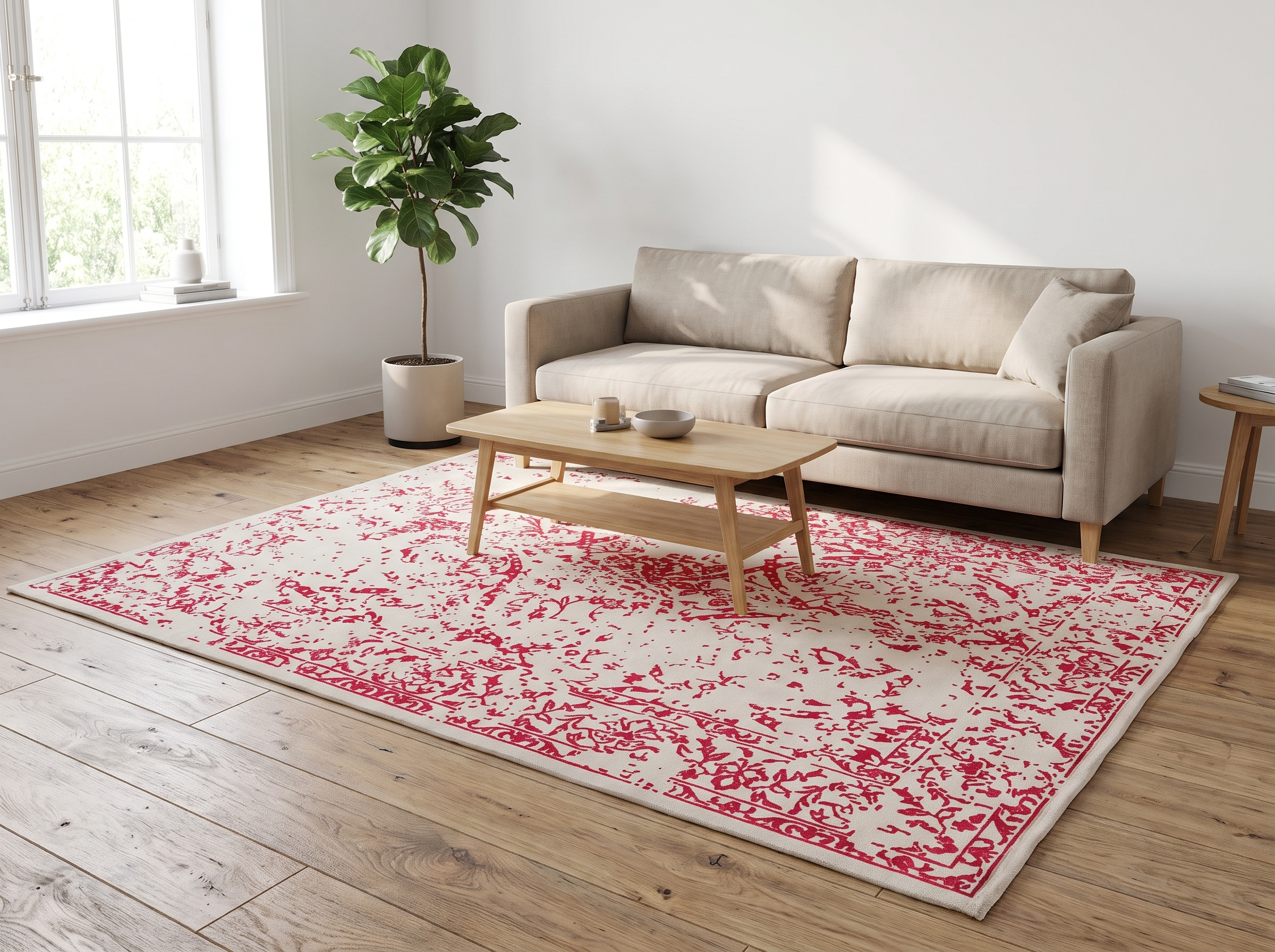 Miljöbild: Damask (Stenros röd) 300x200 cm