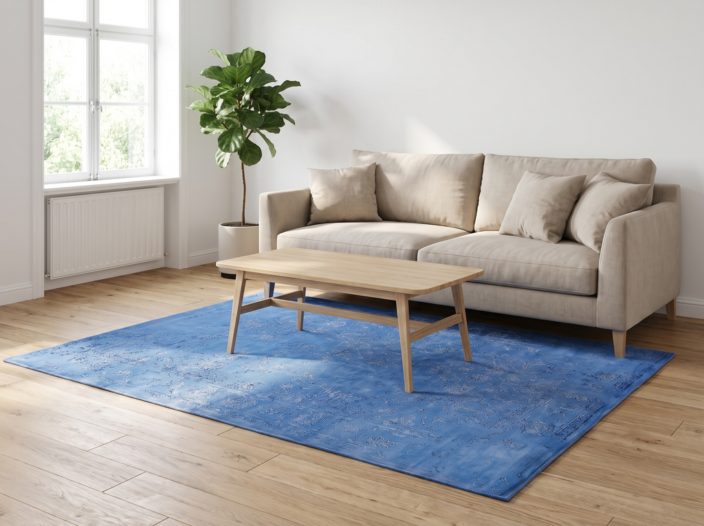 Miljöbild: Damask (Stenros blå) 240x170 cm