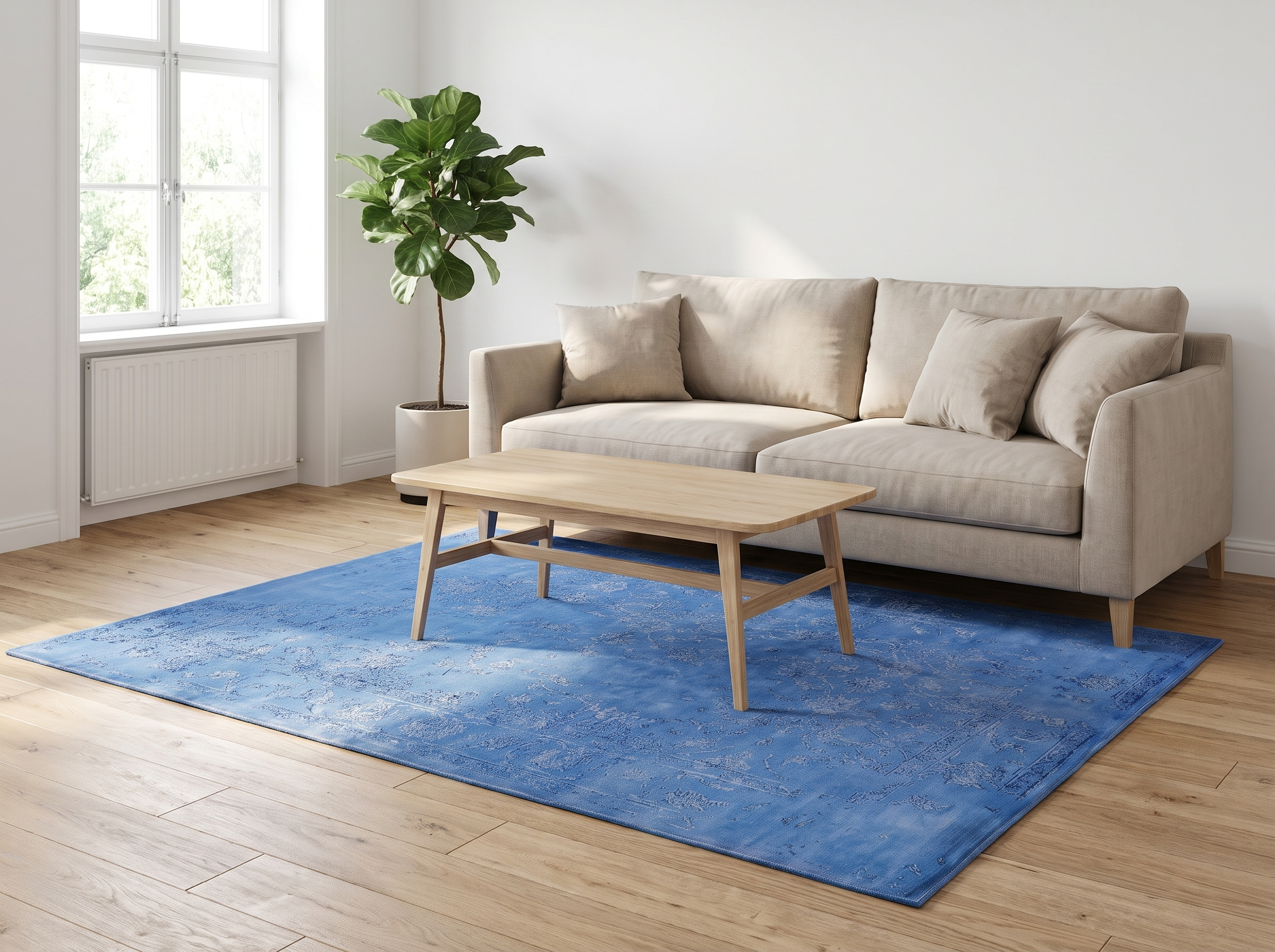 Miljöbild: Damask (Stenros blå) 240x170 cm