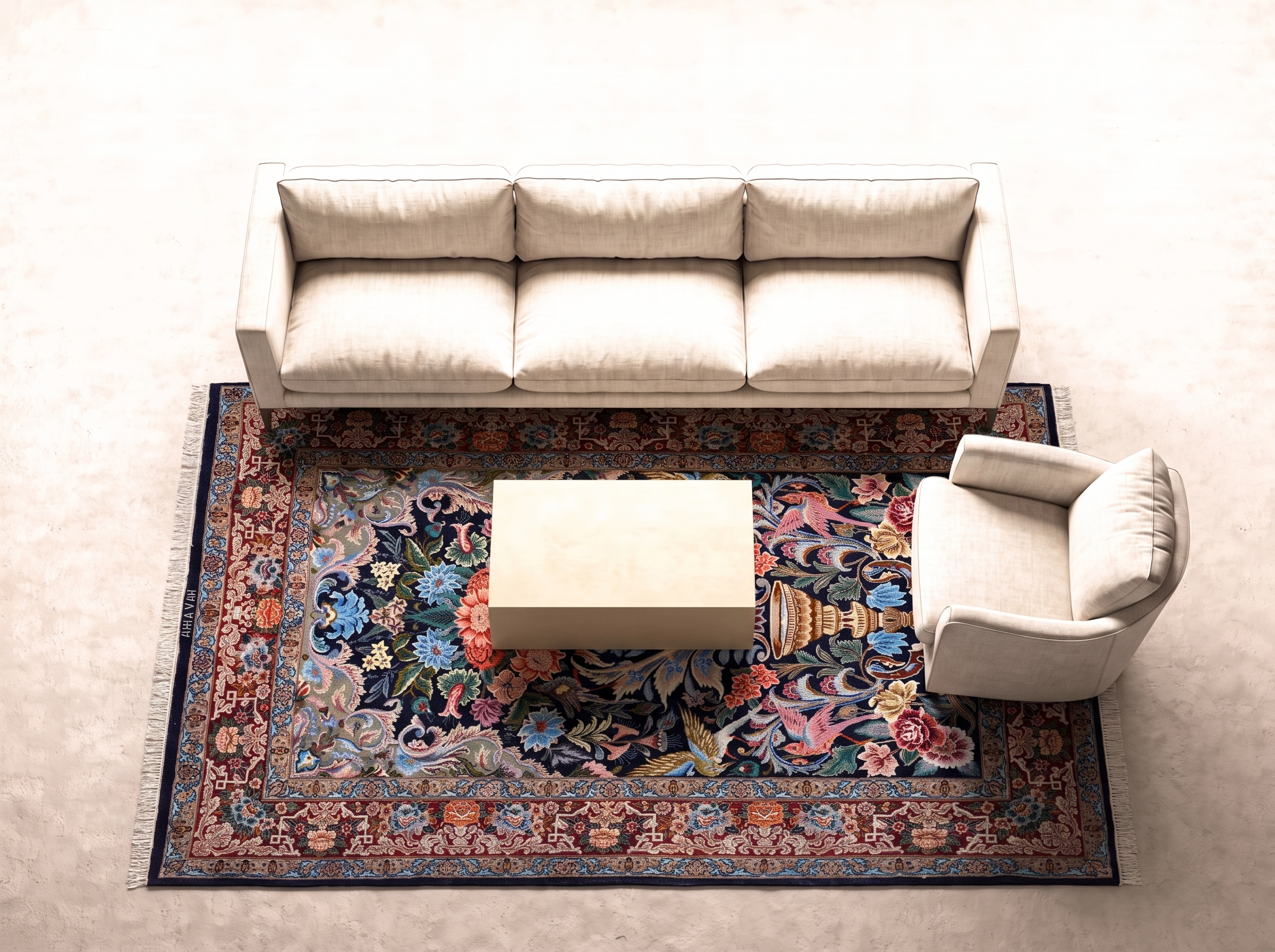 Esfahan 165x108 cm i vardagsrum