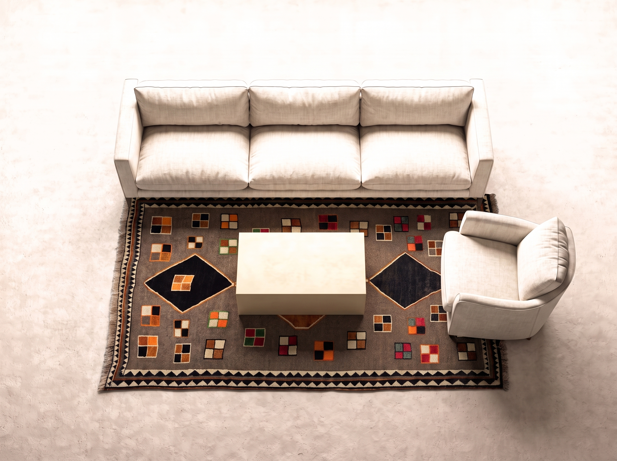Gabbeh 233x155 cm i vardagsrum