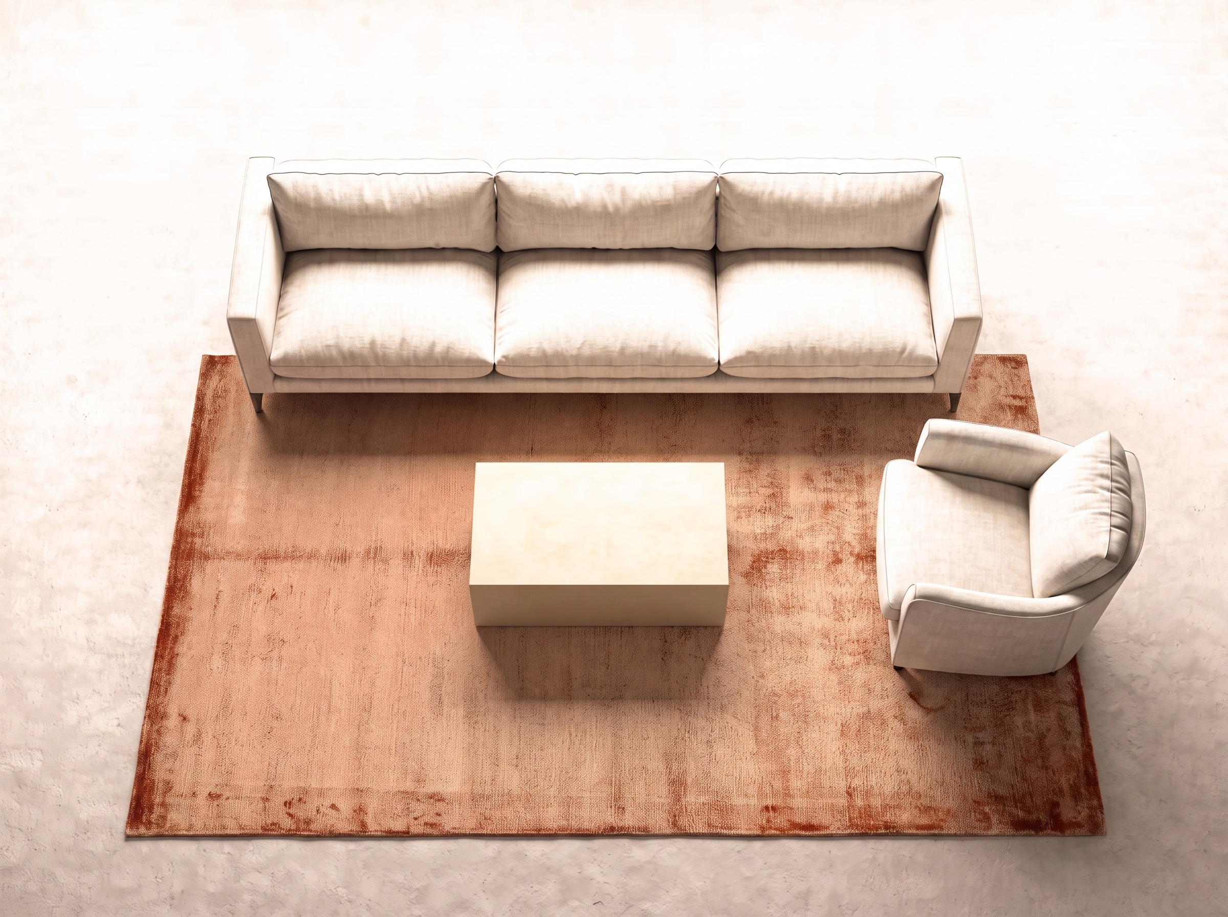 Polar Light Rost 240x170 cm i vardagsrum