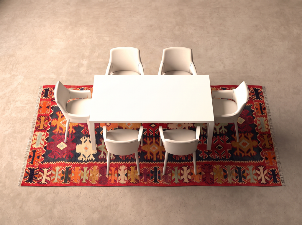 Kelim (old) 424x132 cm i matplatsen