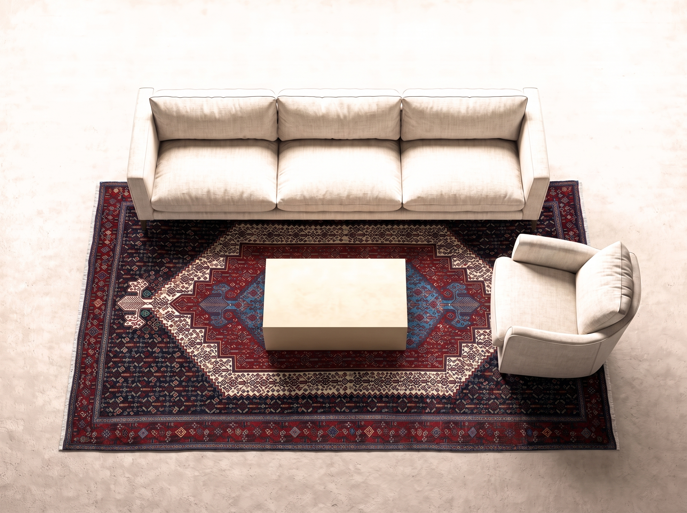 Senneh 337x200 cm i vardagsrum