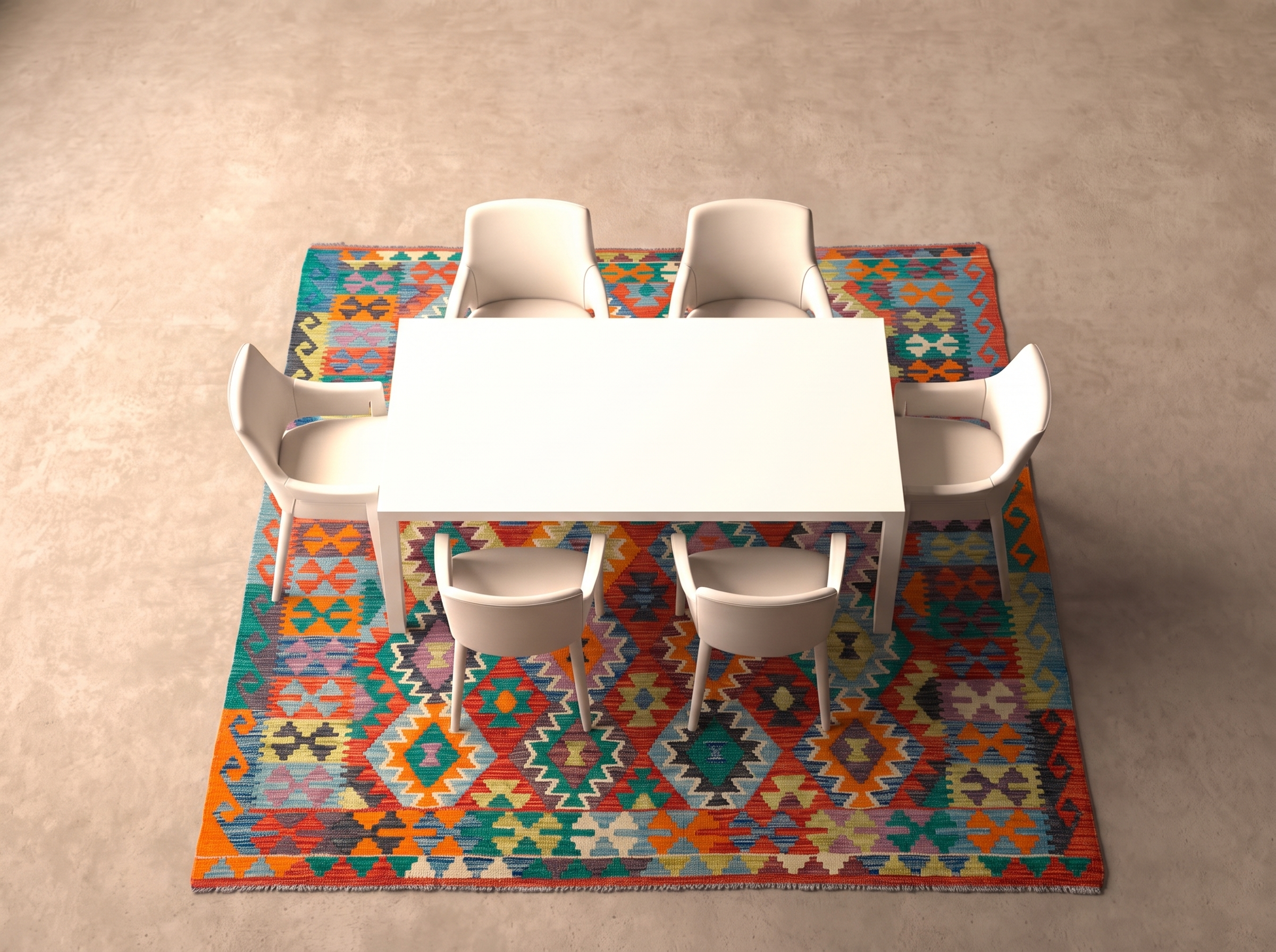 Kelim 231x190 cm i matplatsen