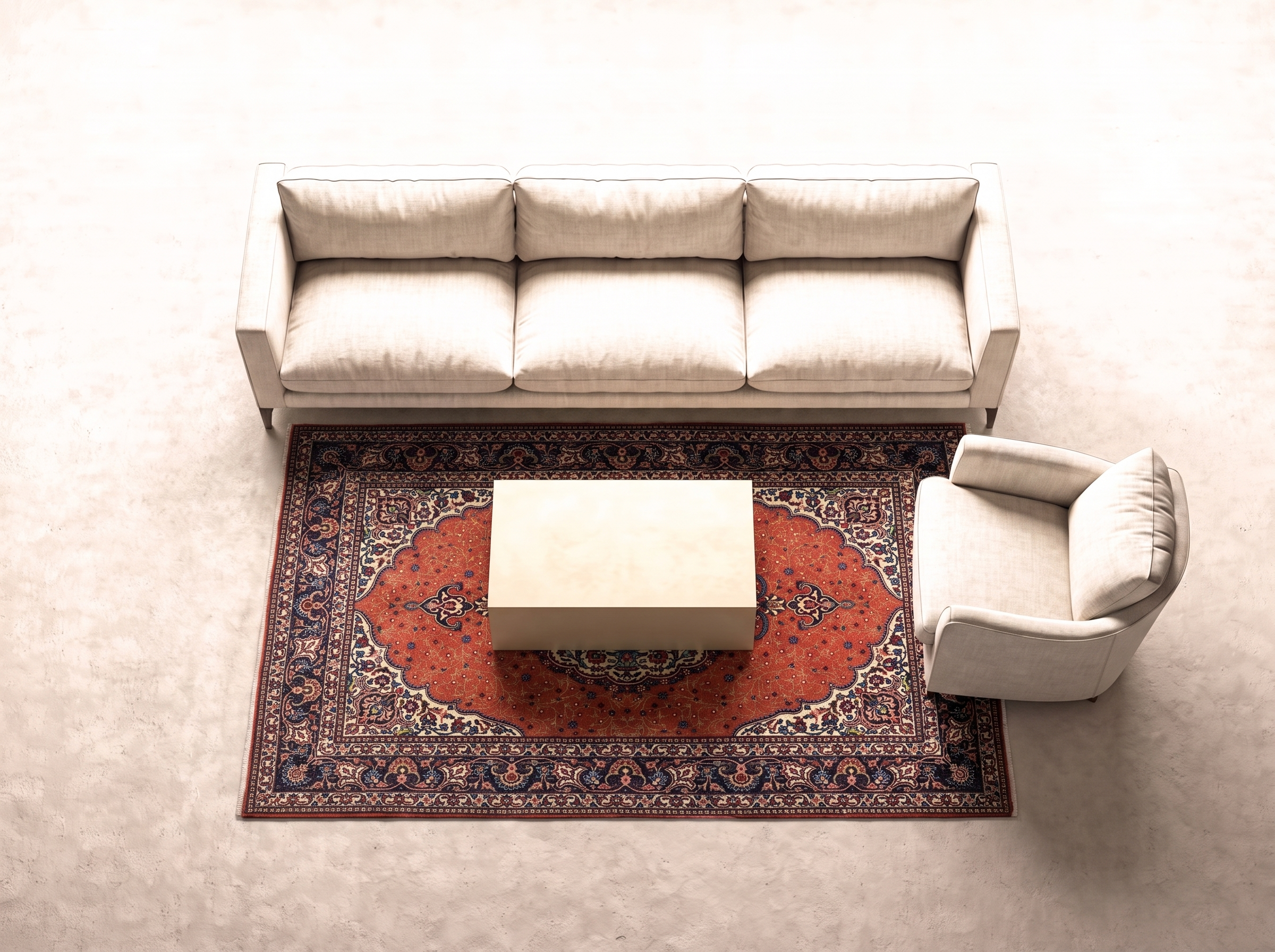 Täbriz (Semiantik 40 Raj) 198x138 cm i vardagsrum
