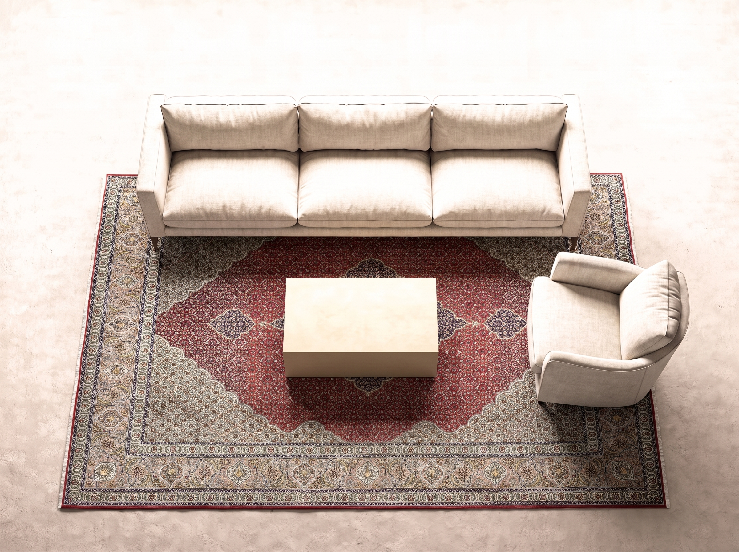 Täbriz 391x295 cm 40 Raj (Semiantik) i vardagsrum