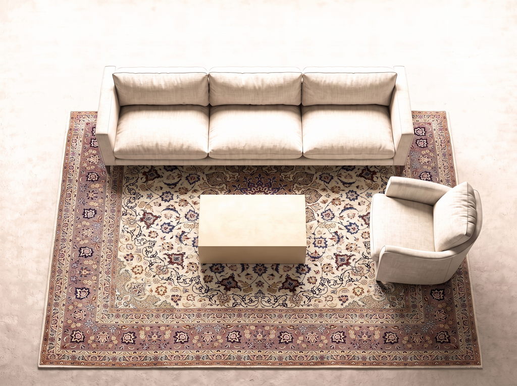 Täbriz 50 Raj 252x252 cm i vardagsrum