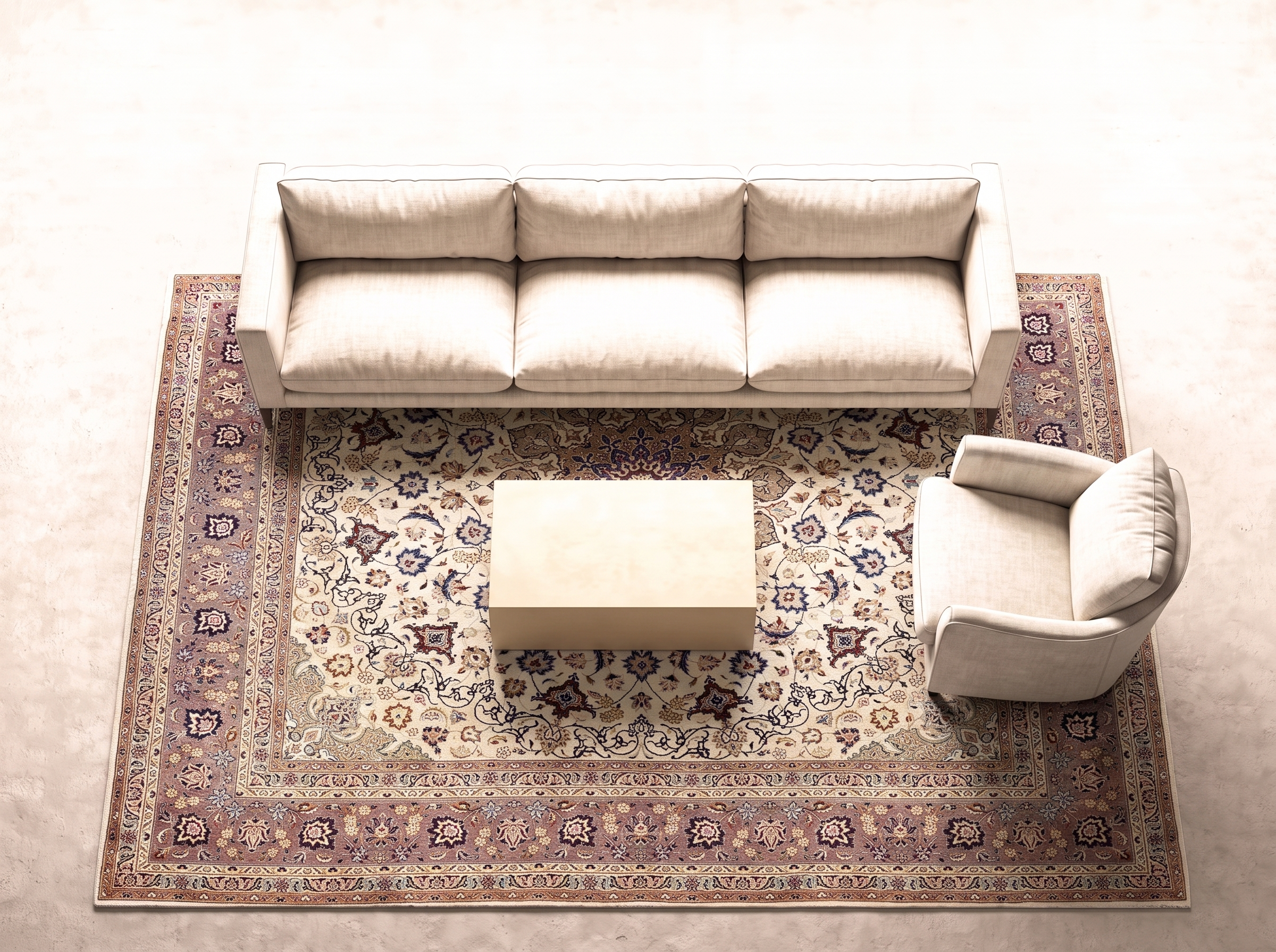 Täbriz 50 Raj 252x252 cm i vardagsrum