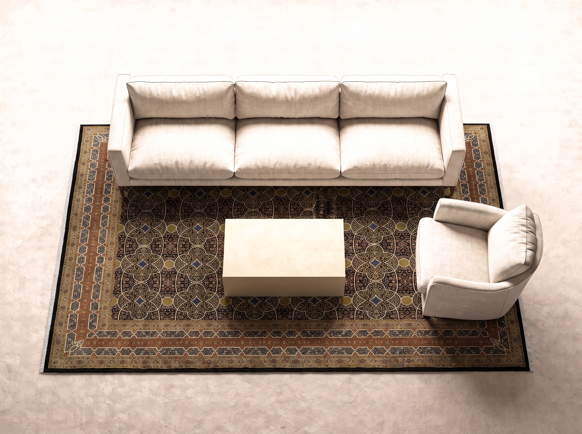 Täbriz 60 Raj 455x360 cm i vardagsrum