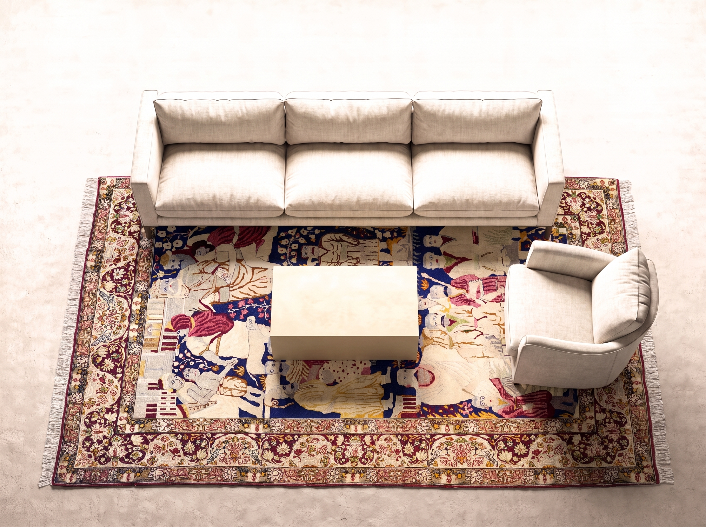 Kashmir 200x134 cm i vardagsrum