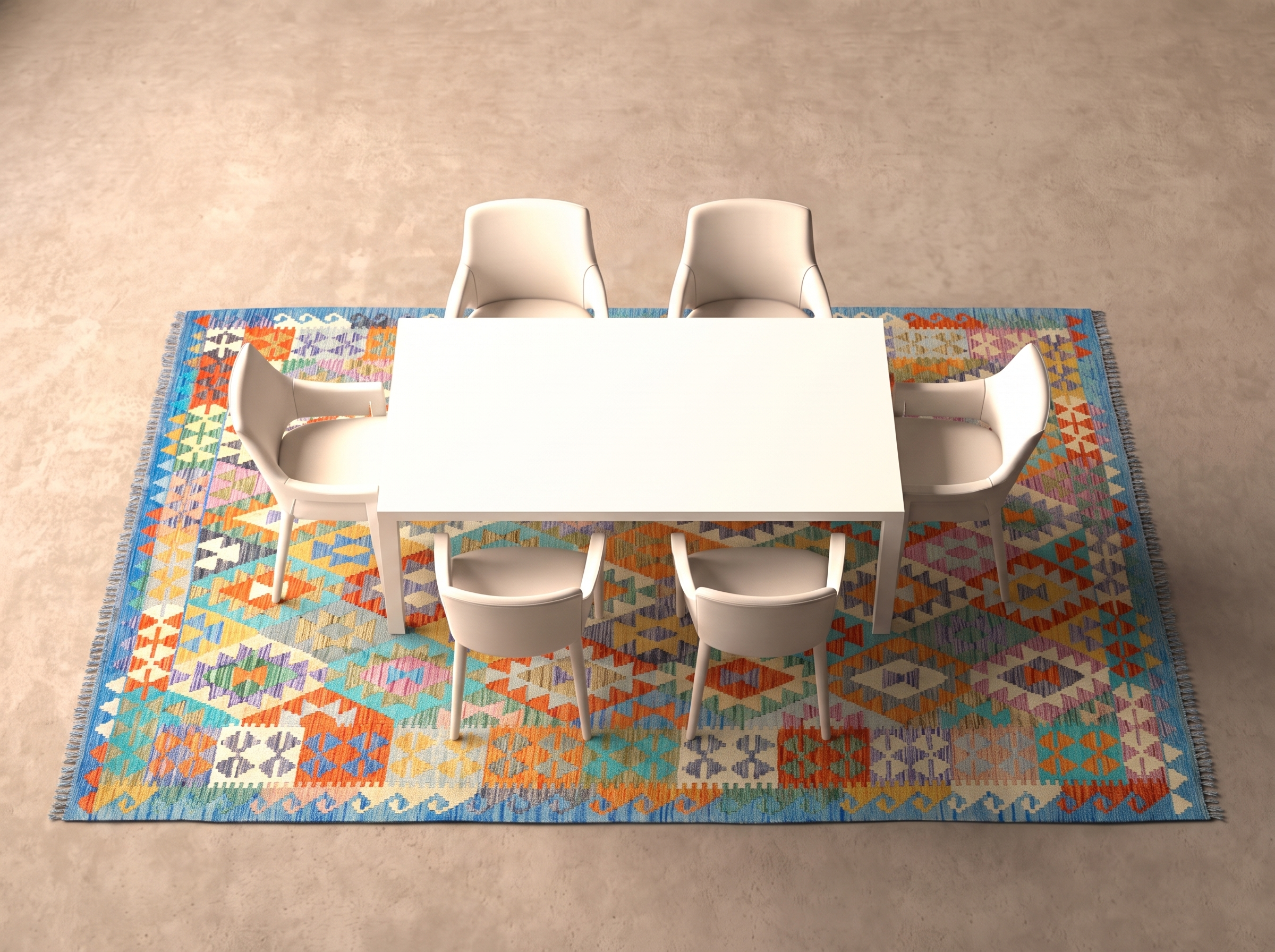 Kelim 300x207 cm i matplatsen
