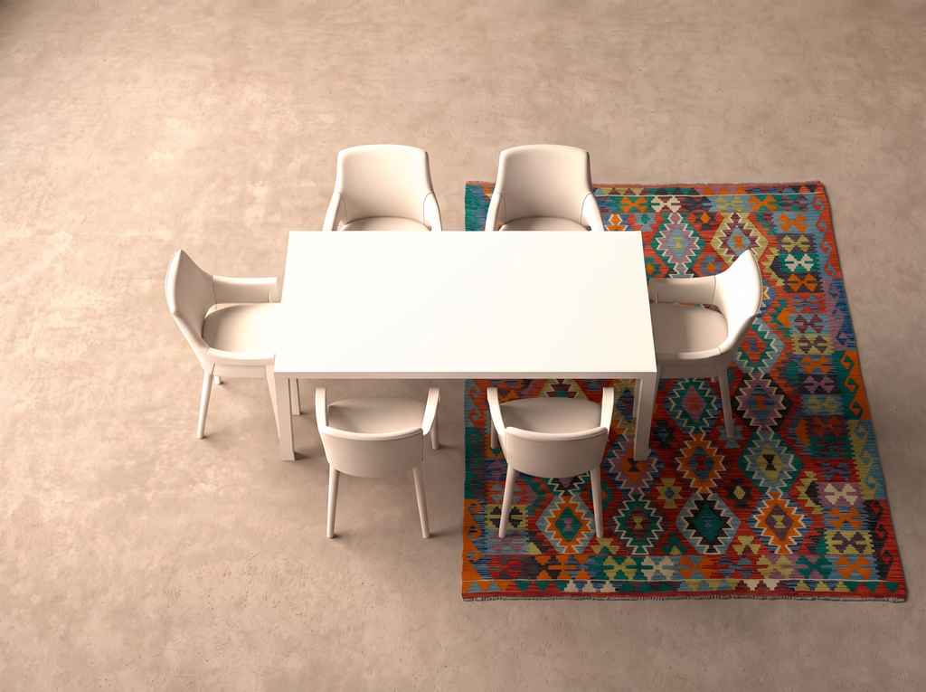 Kelim 231x190 cm i matplatsen