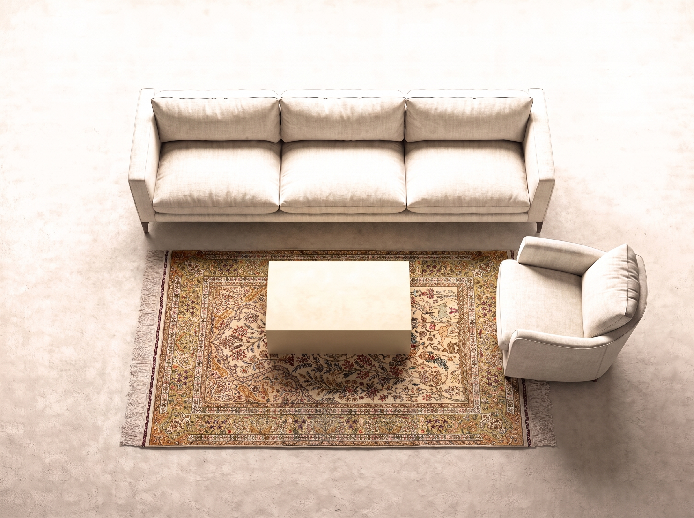 Hereke silke (Semiantik) 160x101 cm i vardagsrum